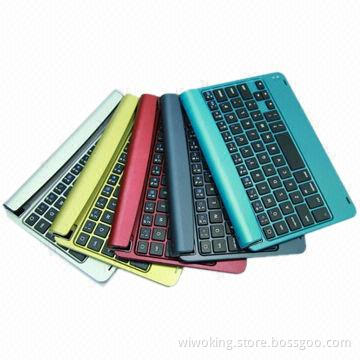 Bluetooth Keyboards with Metal Cover Case, Magnetic Slot for iPad Mini